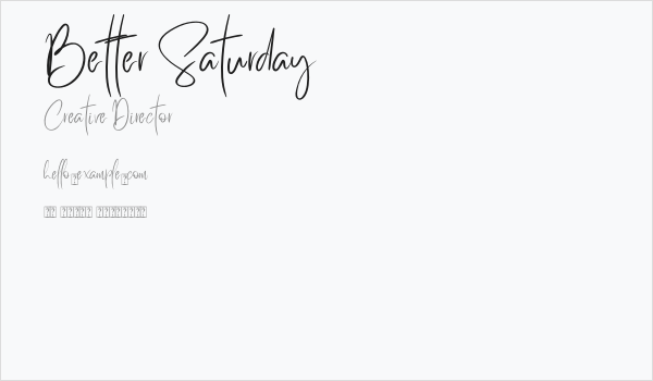 Better Saturday Business Card