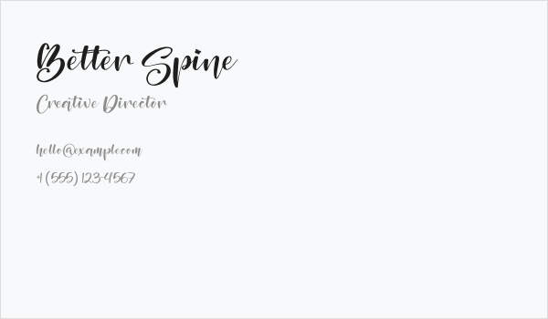 Better Spine Business Card