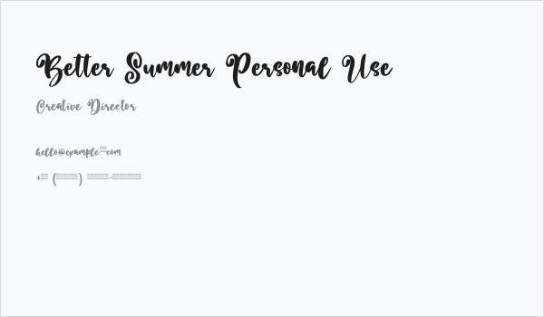 Better Summer Personal Use Business Card