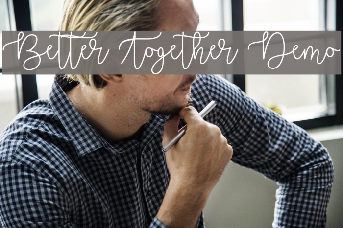 Better Together Demo Font examples