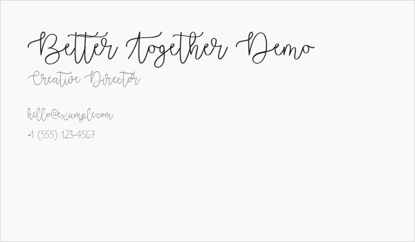 Better Together Demo Business Card