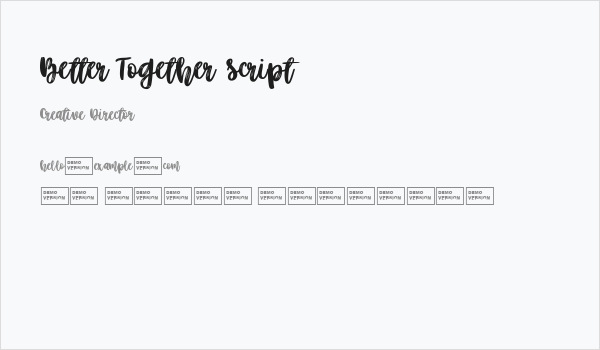 Better Together Script Business Card