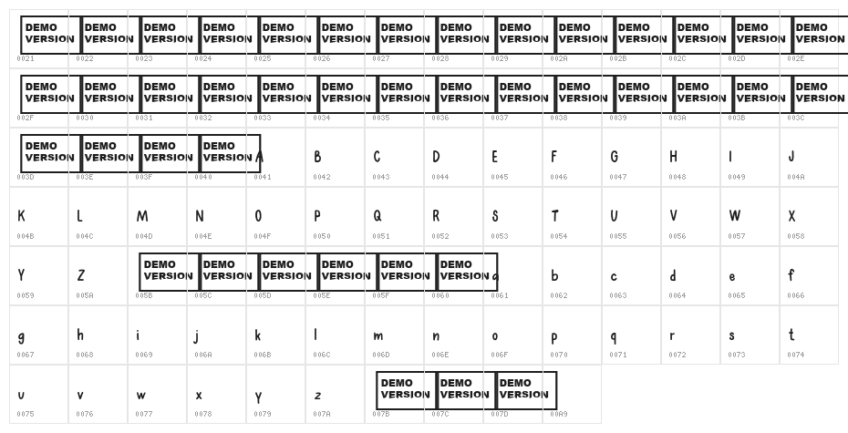 Better Together Spaced Character Map