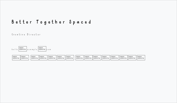 Better Together Spaced Business Card