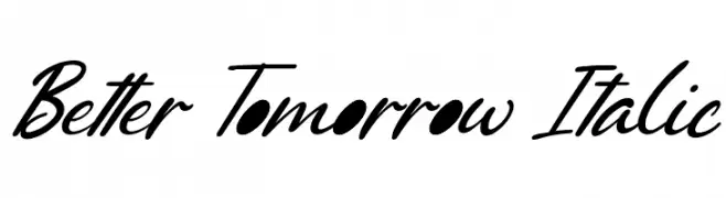 Better Tomorrow Italic  フリーフォントのダウンロード