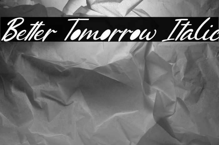 Better Tomorrow Italic Example 1