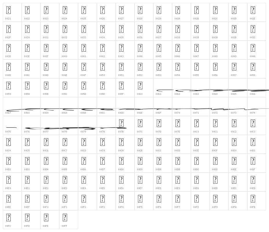 Better Tomorrow Swash Character Map