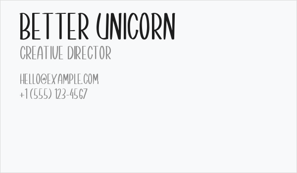 Better Unicorn Business Card