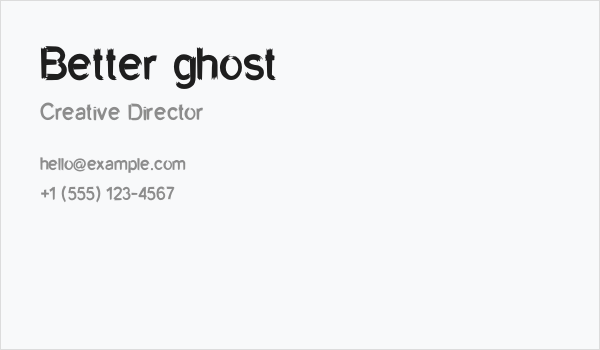 Better ghost Business Card