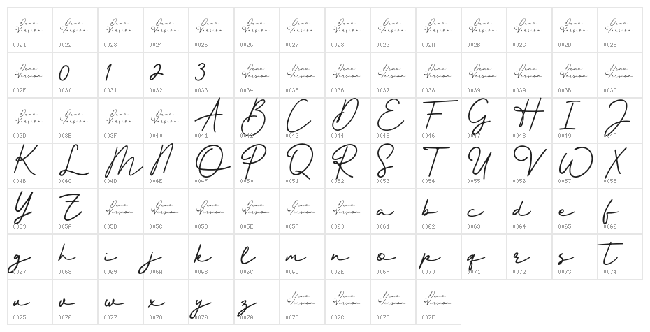 BetterSignature Character Map