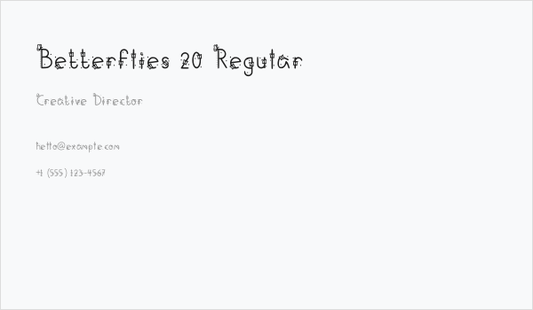 Betterflies 20 Regular Business Card