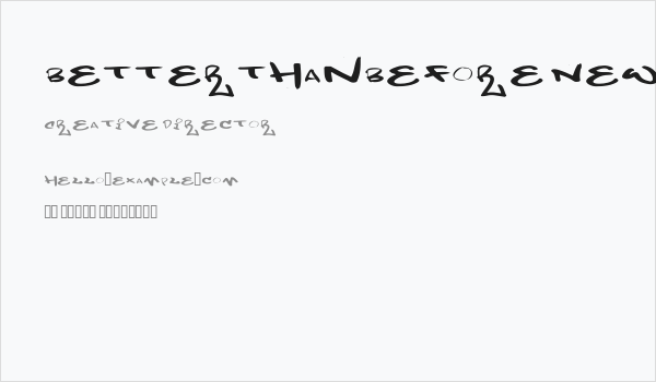 BetterthanBefore NewSymbolFont5 Business Card