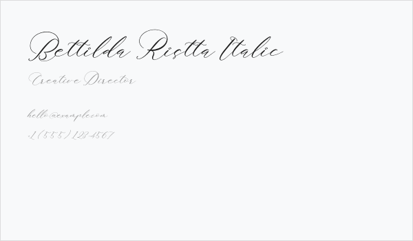 Bettilda Ristta Italic Business Card