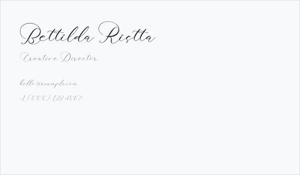 Bettilda Ristta Business Card
