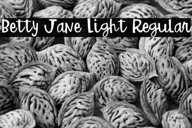 Betty Jane Light Regular Font examples