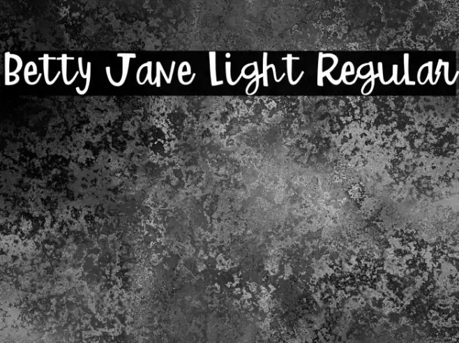 Betty Jane Light Regular Font examples