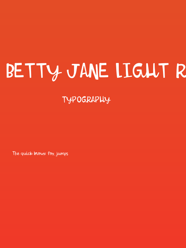Betty Jane Light Regular Poster