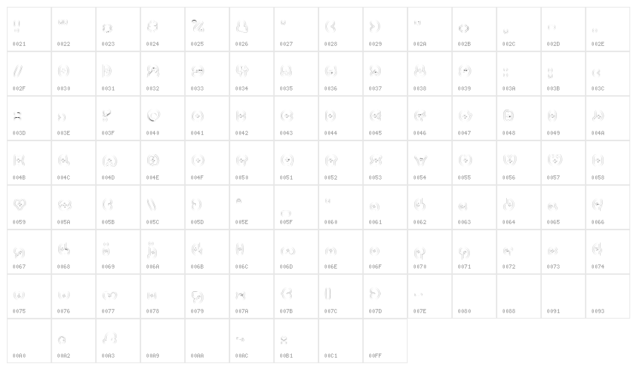 BettyHomemakerRegular Character Map