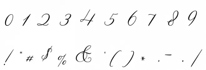 BettyLaudiaScript Font OTHER CHARS