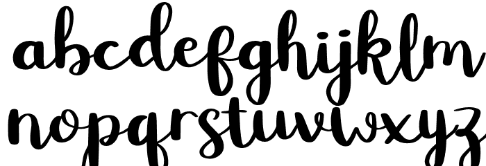 BettyRoseFree-Regular Font LOWERCASE