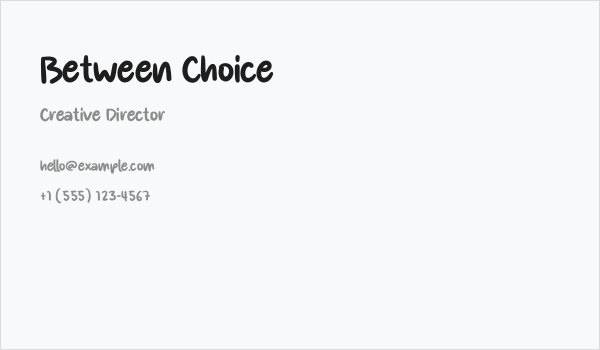 Between Choice Business Card