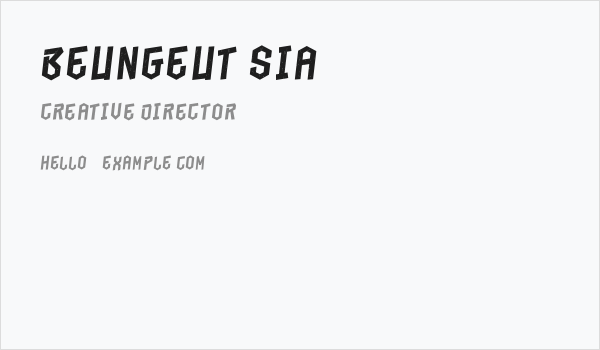 Beungeut Sia Business Card