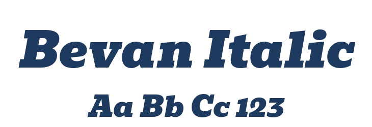 Bevan Italic Font Preview