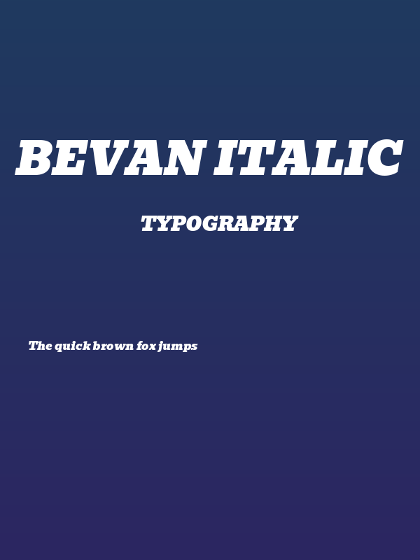 Bevan Italic Poster