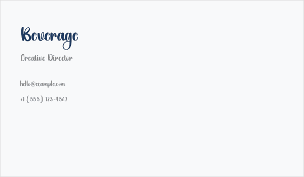Beverage Business Card