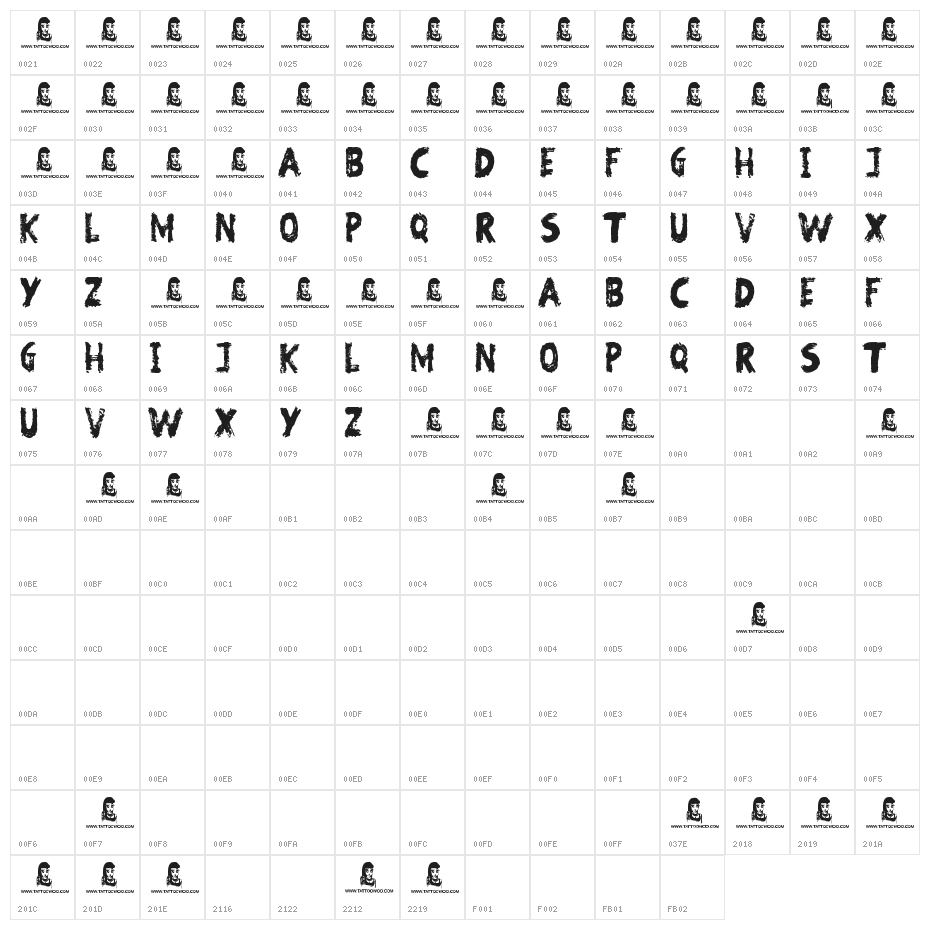 Beware of the Zombies Character Map