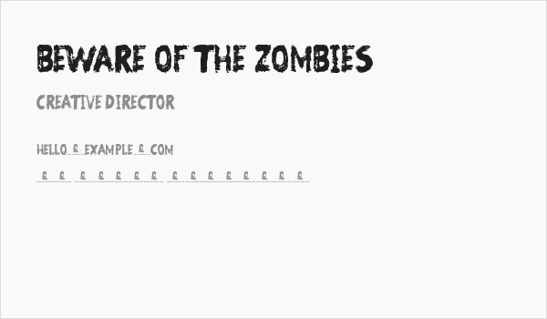 Beware of the Zombies Business Card