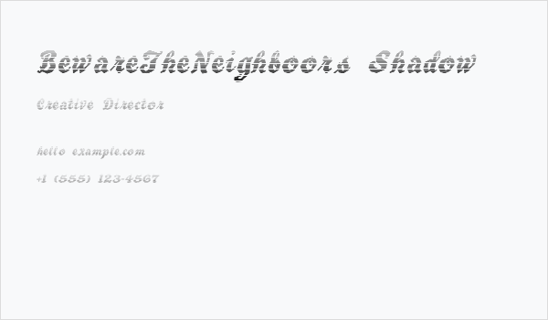 BewareTheNeighboors Shadow Business Card