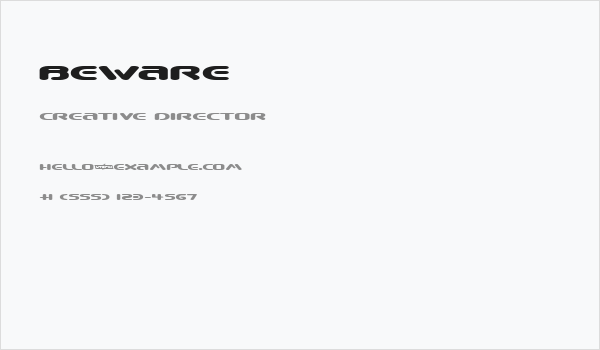 Beware Business Card