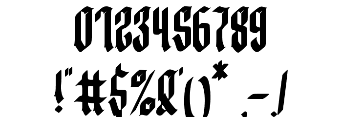 Bewear Regular Шрифта ДРУГИЕ символов