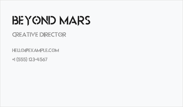 Beyond Mars Business Card