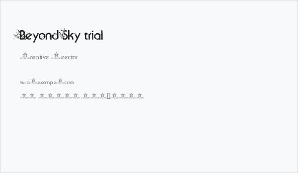 Beyond Sky trial Business Card