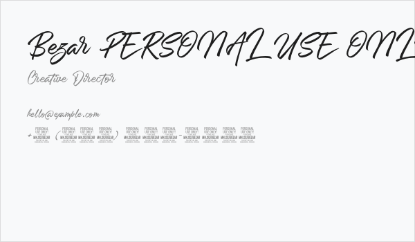 Bezar PERSONAL USE ONLY Business Card