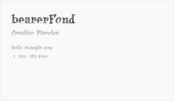 bearerFond Business Card