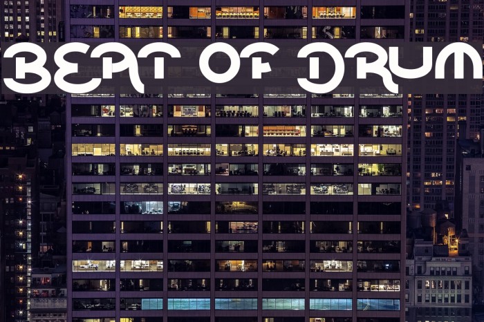 beat of drum Font examples