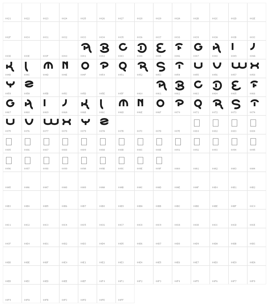 beat of drum Character Map
