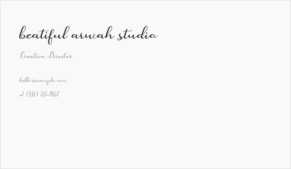beatiful arwah studio Business Card