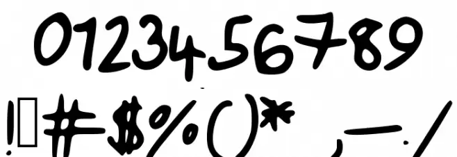 beccasfont Font OTHER CHARS