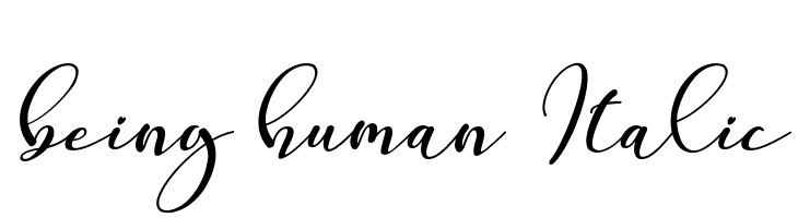 being human Italic  font caratteri gratis