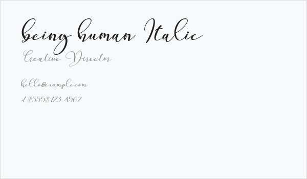 being human Italic Business Card