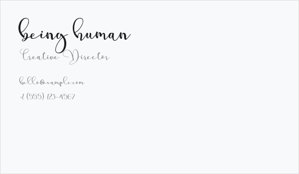 being human Business Card