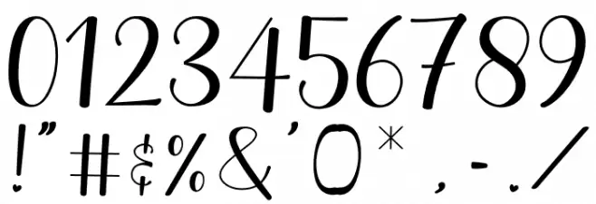 bellania Font OTHER CHARS