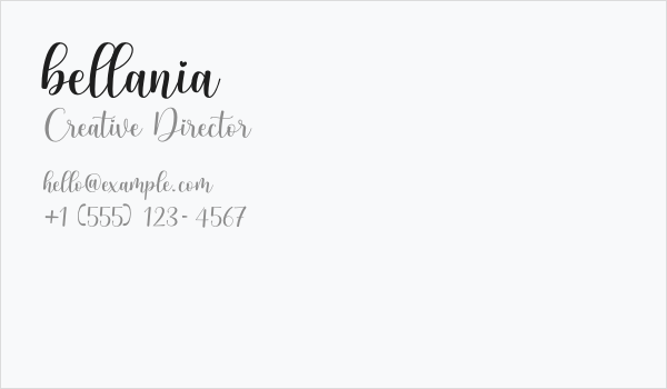 bellania Business Card