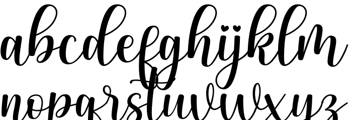 bellania Font LOWERCASE