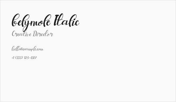 belymole Italic Business Card