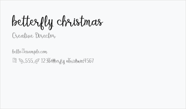 betterfly christmas Business Card
